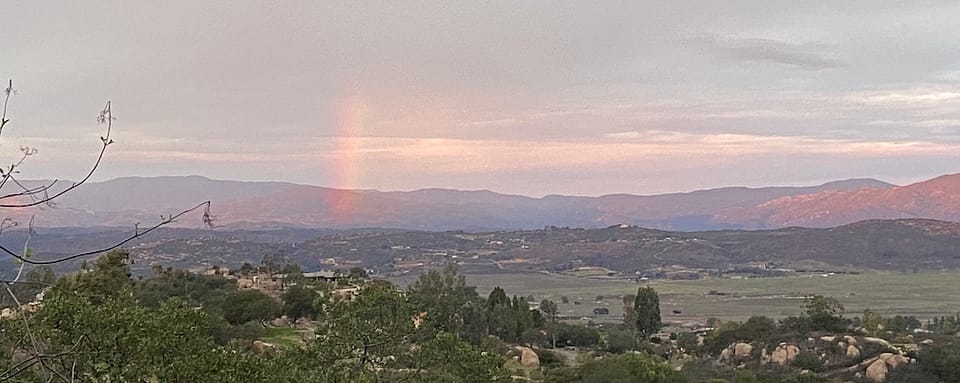 Rainbow across canyon near San Diego